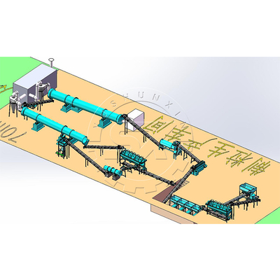 Ausrüstung für die Produktion von organischen Düngemitteln für Geflügeldünger mit hoher Kapazität 1-8 t/h