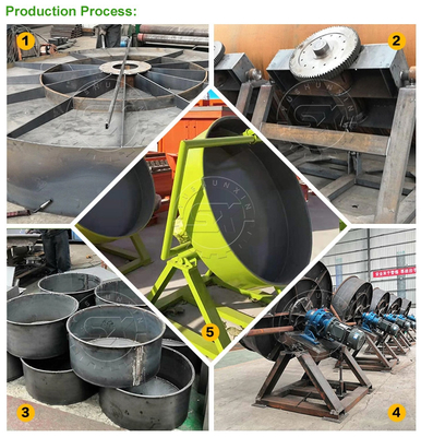 1000 kg/h Leistung Mineral Sand Disc Granulator für Maschinen zur Herstellung von Katzenmüll