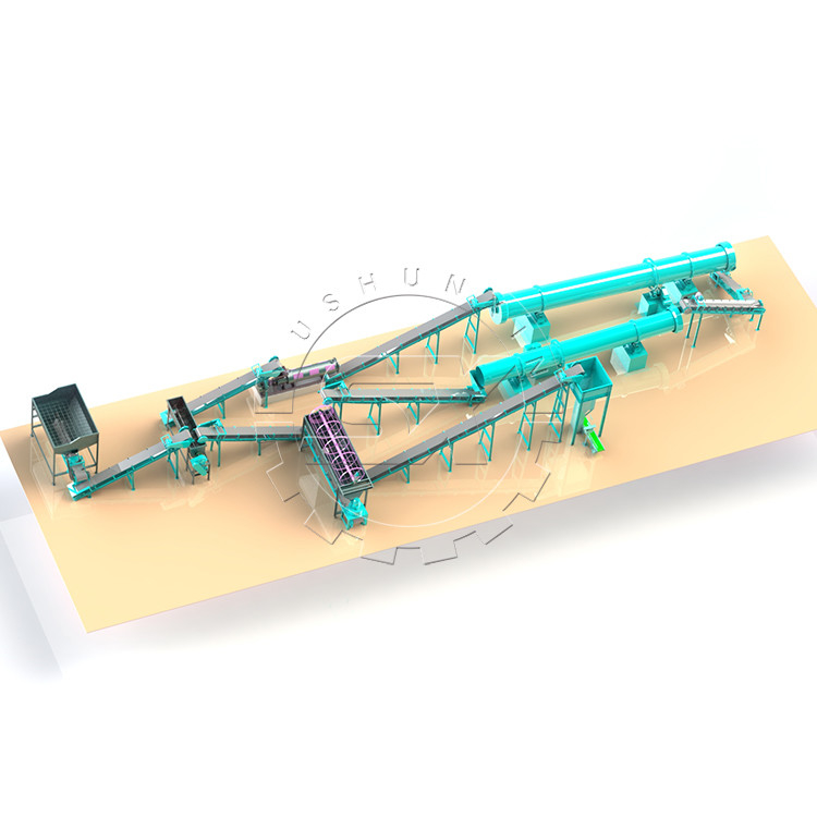 2400 kg Gewichts-Produktionslinie für Düngemittel aus organischen Abfällen mit einer Kapazität von 1-8 t/h