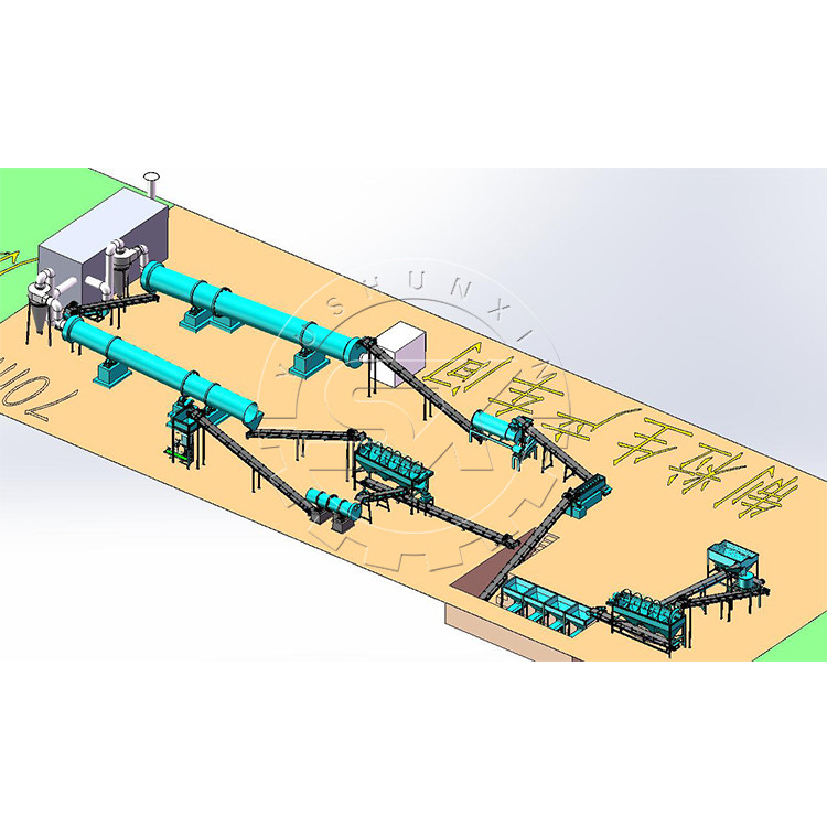 Ausrüstung für die Produktion von organischen Düngemitteln für Geflügeldünger mit hoher Kapazität 1-8 t/h