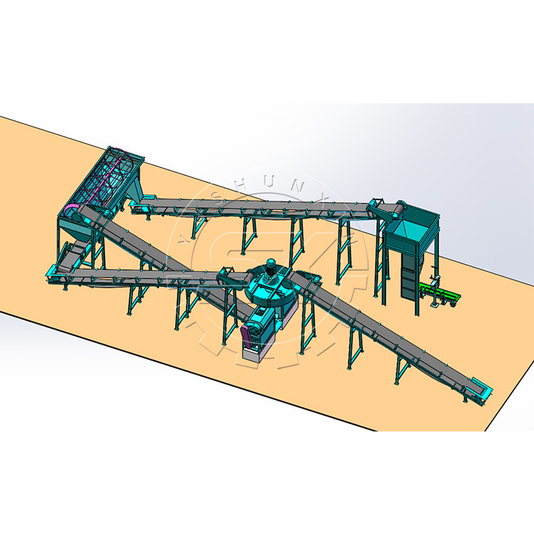 10 Tonnen pro Stunde Phosphatdünger Granulationslinie mit Walzer Extruder-Komminator
